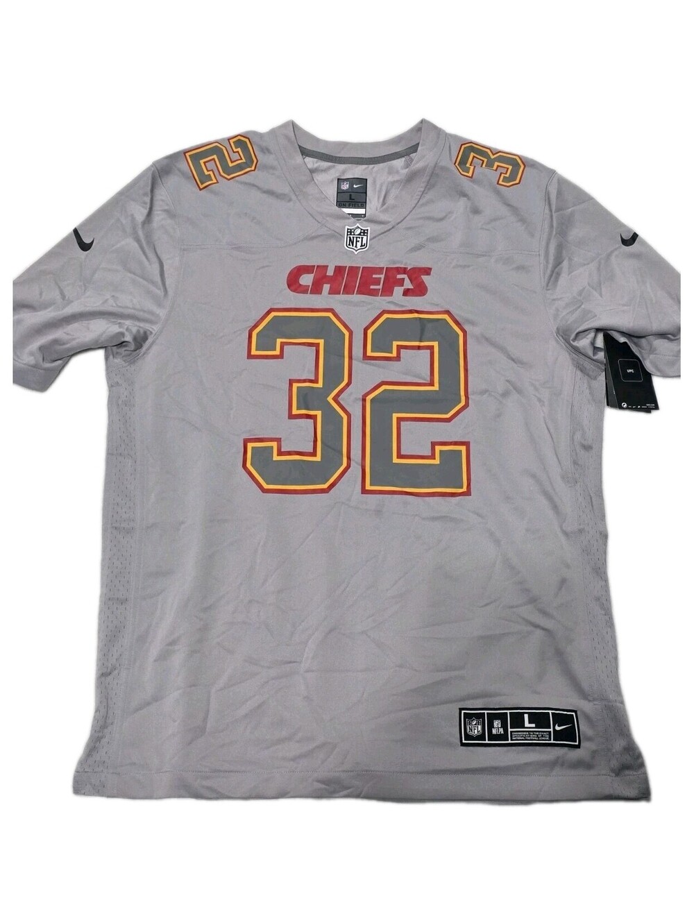 NWT Nike On Field Kansas City Chiefs Tyrann Mathieu Men's Large Gray Jersey